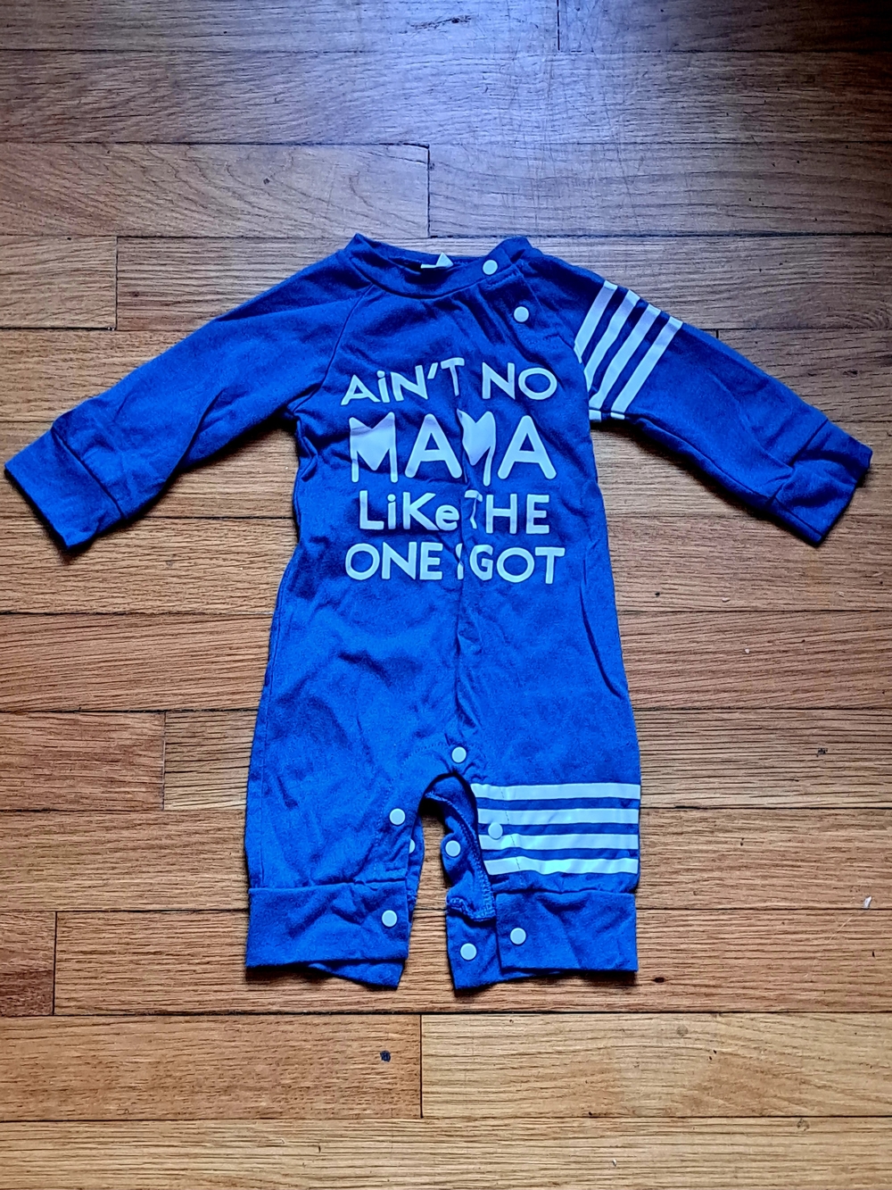 Blue Kids One-Piece Romper with 'Ain't No Mama Like The One I Got'